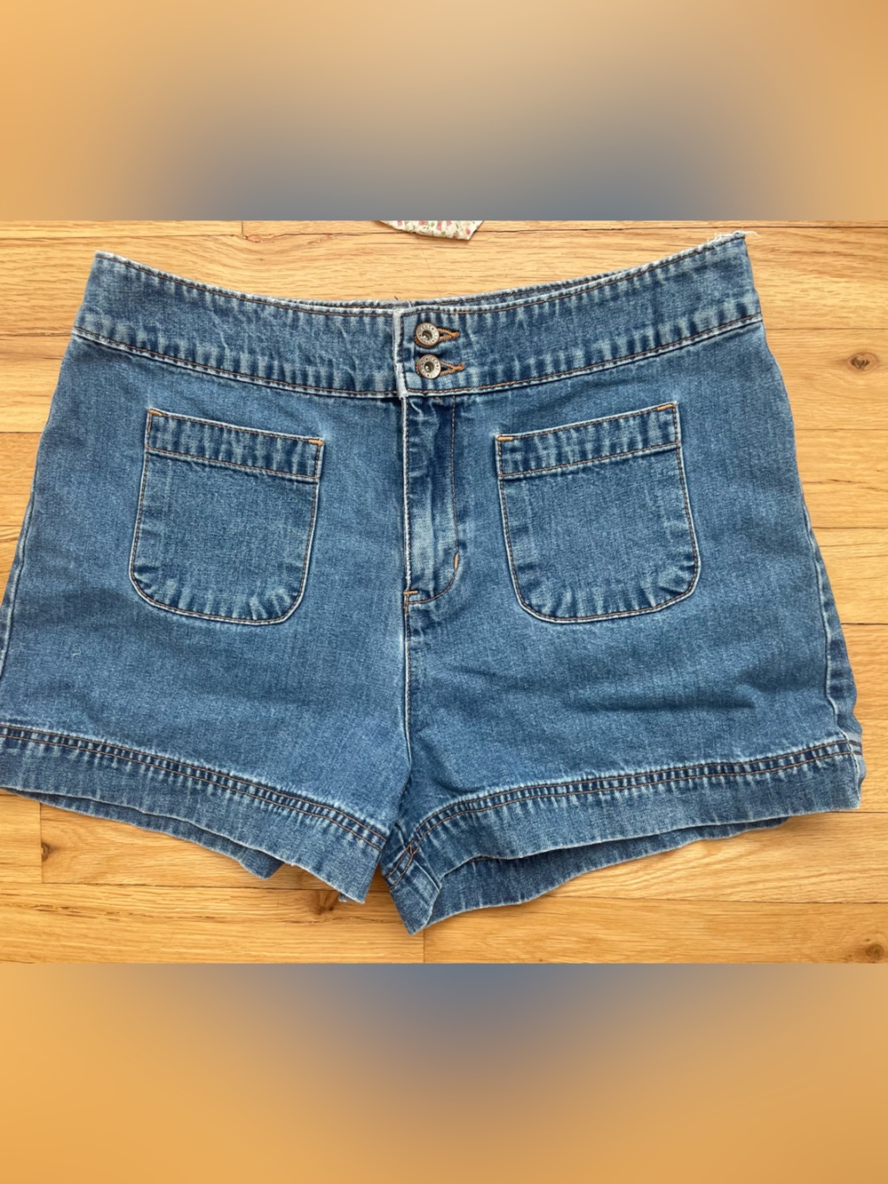 GAP Factory Blue Denim High-Rise Shorts
